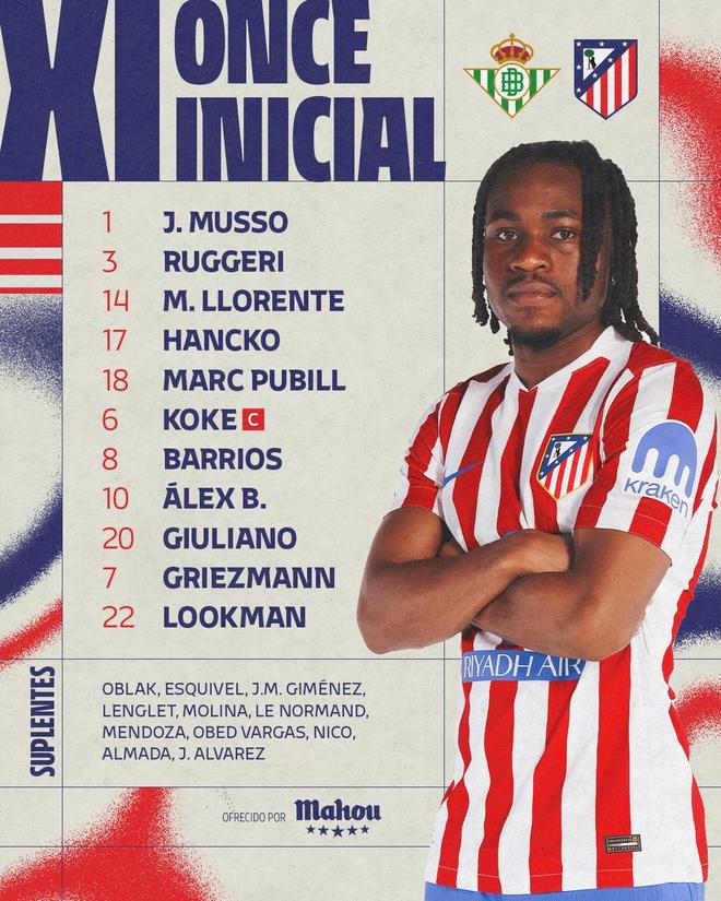 国王杯客战贝蒂斯首发，卢克曼迎来马竞生涯首秀