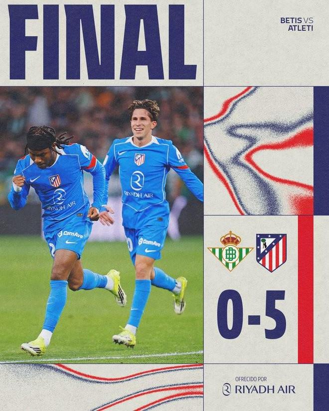 5球大胜贝蒂斯，马竞创造队史国王杯客场最大比分胜利