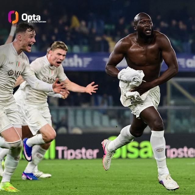 时隔281天再度在联赛进球，为卢卡库五大联赛生涯最长间隔