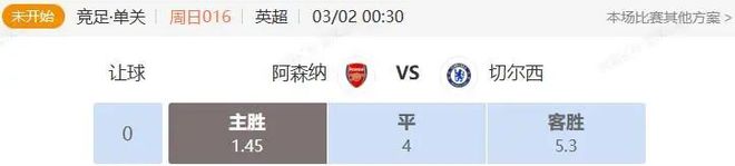 英超+意甲串关解析 阿森纳VS切尔西 都灵VS拉齐奥