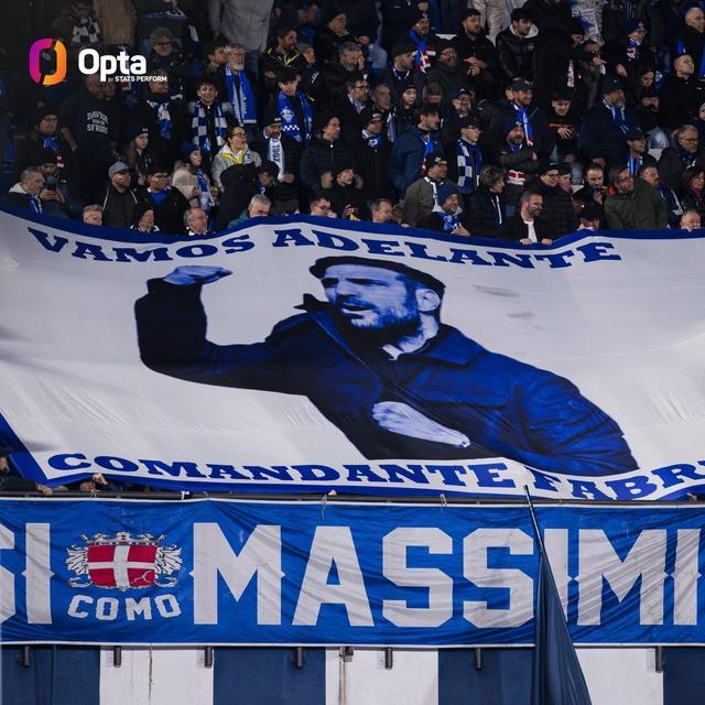 法布雷加斯执教科莫在意甲拿到100分，成队史第二人