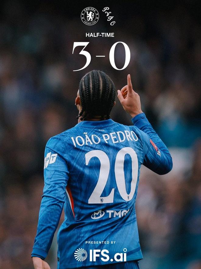 切尔西本赛季5次上半场进球3+，为英超球队最多