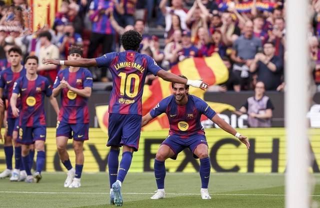 亚马尔第40分钟进球 西甲第33轮巴萨主场1比0胜维戈塞尔塔