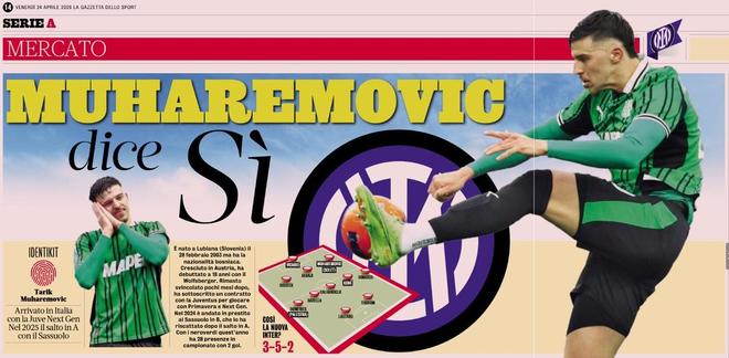 米体：国米和穆哈雷莫维奇谈妥年薪150万，转会费1500-2000万