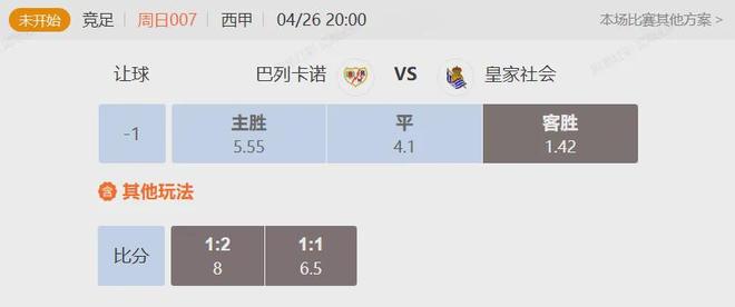 聚焦西甲大战 巴列卡诺VS皇家社会